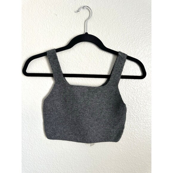 NEW Everlane The Cozy Stretch Tank Women's Size Small Gray Yak Wool Blend Crop - Picture 1 of 5